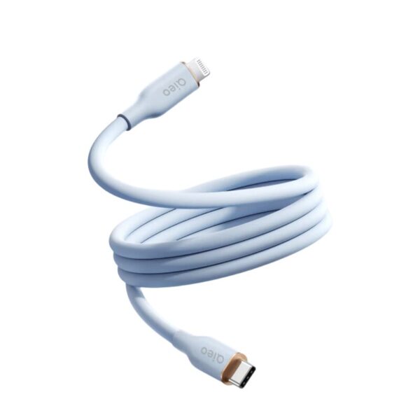 Qieo Soft Silicone USB-C to Lightning PD Fast Charging Cable, Flexible Durable Charger Cord for iOS Devices
